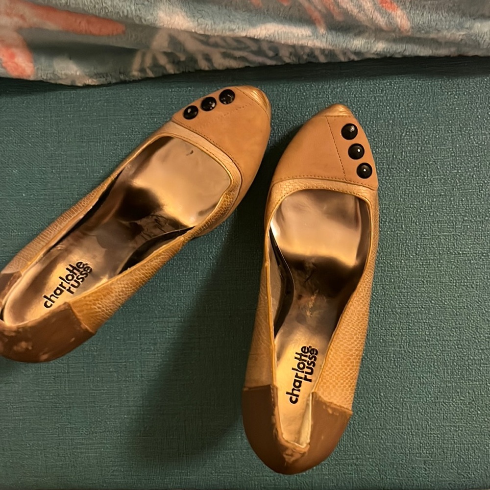 Tan business heels
